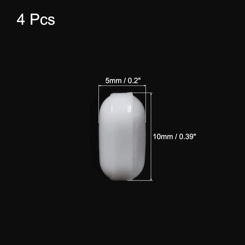 MECCANIXITY Magnetic Stirrer Mixer Stir Bar Rod 10mm(0.39") Cylinder Shape PTFE Coating Magnet White for Laboratory Pack of 4
