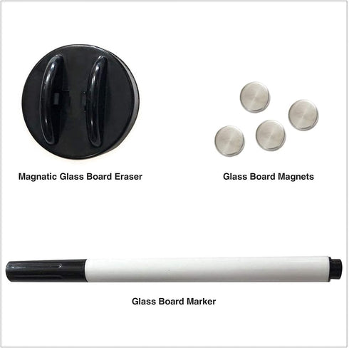 Fab Glass & Mirror Glass Dry Erase Board, White Surface Frameless Magnetic Board 16" x 16" for Office