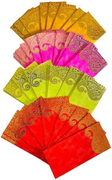 Shagun Envelopes Designer Set, Money Cash Gift Envelope (Pack of 5) for Indian Weddings, Engagements, and Birthdays