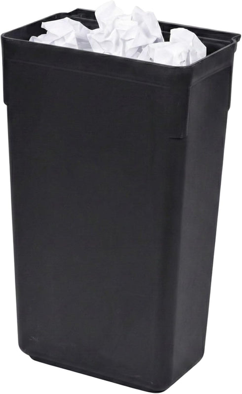 13 Inch 9.2 Inch 1 Restaurantware RW Clean x Waste Basket Slim Trash Bin - Attachable For Office Black Plastic Trash