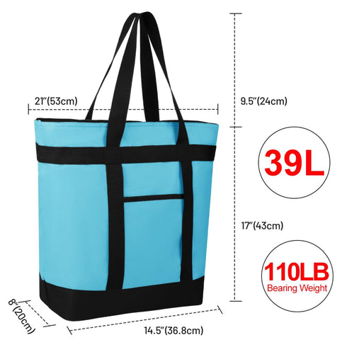 CIVJET Commercial Insulated Reusable Tote Bag for Grocery Shopping for Women/Men, Pizza/Food Delivery Bag to Keep Food