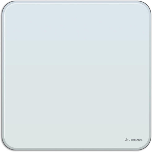 U Brands Square Magnetic Glass Dry Erase Board, 12 x 12 Inches, Frameless, Marker Included (2343U00-01)