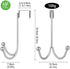 HFHOME 2 Packs Over The Door Double Hanger Hooks, Metal Twin Hooks Organizer for Coats, Hats, Towels - Silver