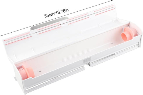 Cling Film Cutter, Professional Refillable Food Wrap Dispenser with Slide Cutter