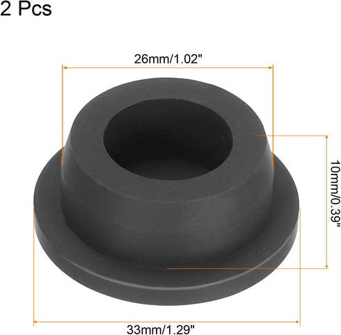 uxcell High Temp Silicone Plug Mount, Dia 26mm/1.02 inch T Shaped Rubber Stopper, Pack of 2