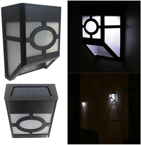 anso Solar Powered Wall Mount LED Light Garden Path Landscape Fence Yard Lamp (Cold White)