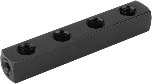 SUS304 Air Hose Manifold Block, 4 Way 1/4 Inch BSPP Thread Inline Manifold Block Splitter