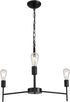 3 E26 Modern Farmhouse Chandelier Light Black Chandeliers for Dining Room Light Fixture, Round Iron Candle Chandelier