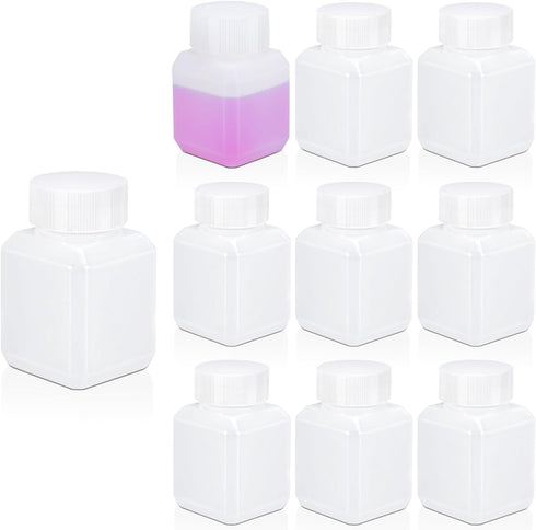 Plastic Container Lab Chemical Reagent Bottles, 0.68oz, 10 Pack, Liquid Solid Storage with Cap