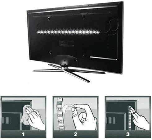 ausuky 5V (White-2m 120leds) USB LED Strip Light White TV Backlight Lamp Self Adhesive Flexible Tape Wire