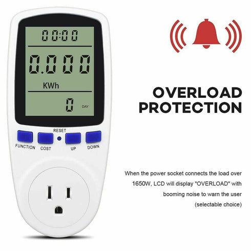 Digital Power Monitor Meter for Usage Energy Watt Amp Volt KWh Electricity Measurement