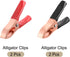 Alligator Clips Electrical Test Clamps for Charging and Testing Batteries, Copper Plated/Black Red, 15A, 4Pcs