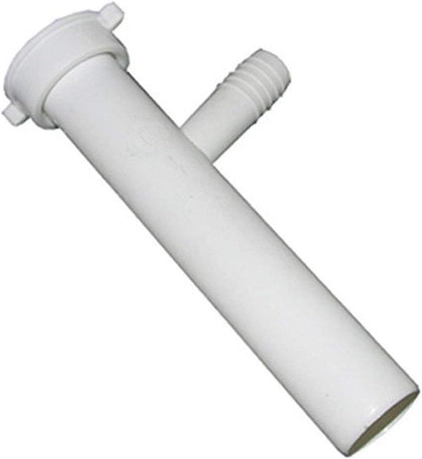 LASCO 03-4331 White Plastic Tubular 1-1/2-Inch by 8-Inch Direct Connect Branch Tailpiece