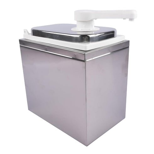 2L 2.1 Sauce Dispenser Pump, Stainless Steel Sauce Pump Dispenser, Extruded Condiment Dispensing Container with Quart