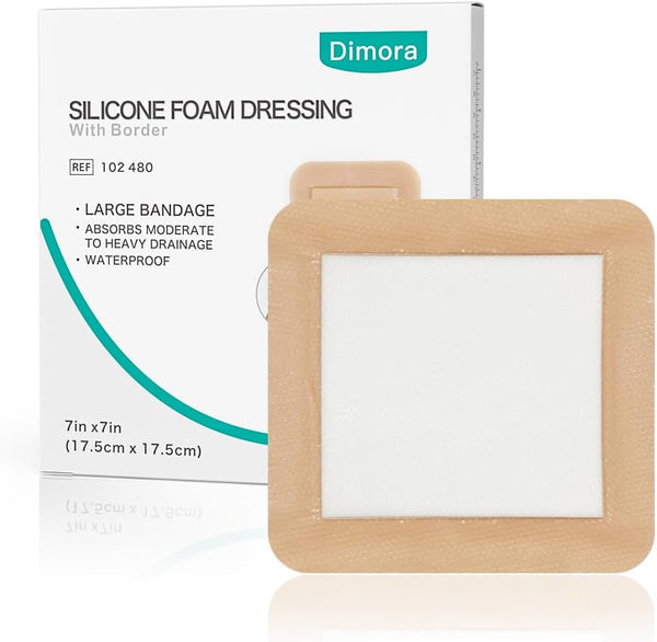 Dimora Large Bandage Ultra Soft Wound Dressing - Bordered Silicone Adhesive Foam