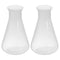 PATIKIL 500ml Plastic Erlenmeyer Flask, Clear, 2 Pack Wide Mouth Conical Flask for Laboratory