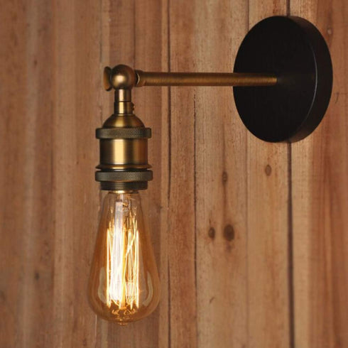 Mengjay E26 Retro Light Fixture Wall Sconce Industrial Style Adjustable Brass Finish Vintage Lighting Edison Lamp