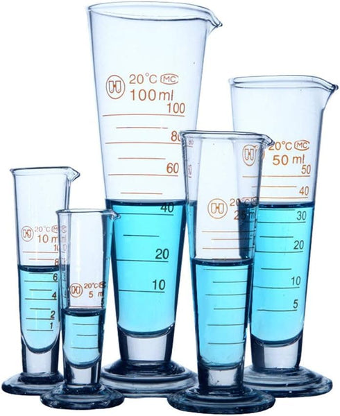 Professional Graduated Measuring Cup - 250ml Wide Mouth Glass Conical Beaker, Heat Resistant
