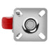 4 Pack Caster Wheels Swivel Plate on Red Polyurethane Wheels, 2 inch No Brake