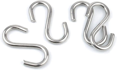 15 Pack Heavy Duty Stainless Steel S Shaped Hooks, 2.2 Inch Long, 1/5 Inch Thickness Metal Hooks