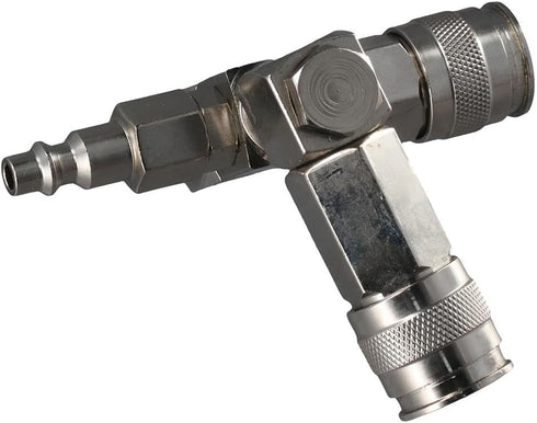 2 Way Air Hose Splitter: 3 in 1 Quick Connect Swivel 360 Air Connector for Pneumatic Tools