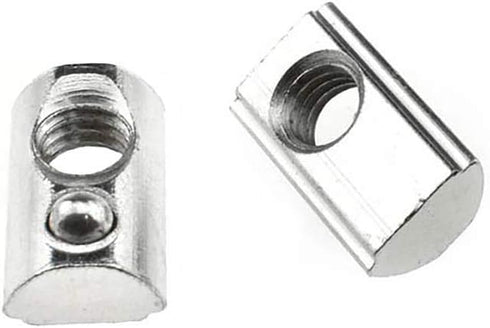2020 Series M5 T Slot Nuts Roll-in Spring Ball Loaded Elastic Nuts, 15 Pack Carbon Steel for 3D Printer