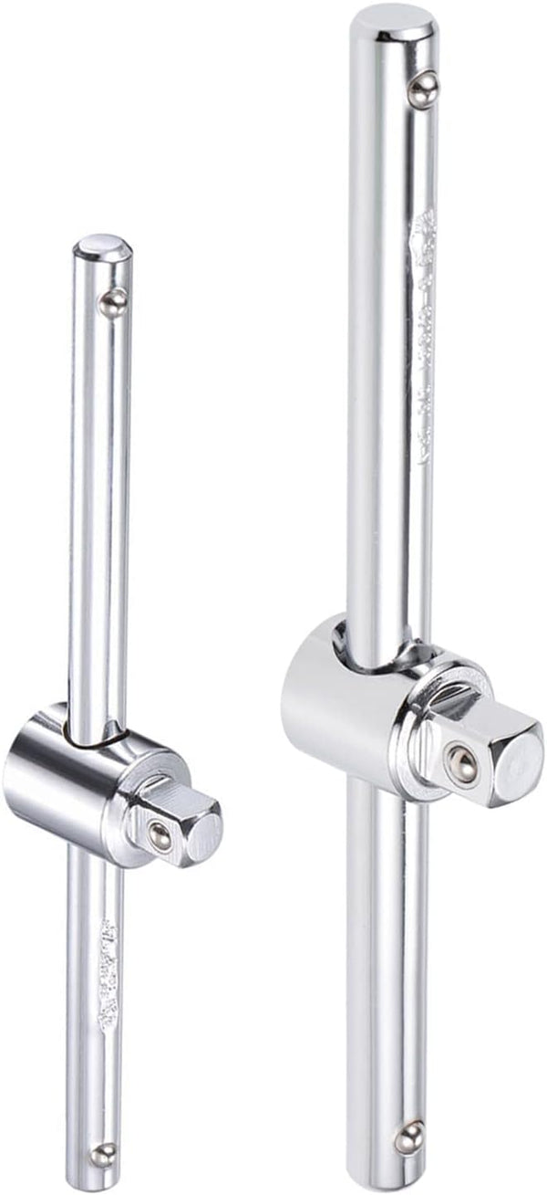uxcell 1/4" and 3/8" Drive Sliding Wrench, Breaker Bar T-Handle Socket Hand Tool, 2pcs