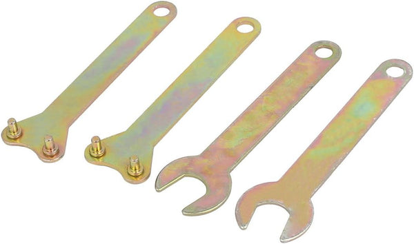 uxcell Bronze Tone Angle Grinder Spanner Wrench Lock Nut Hand Tool, 4 in 1 Set, 112mm Length