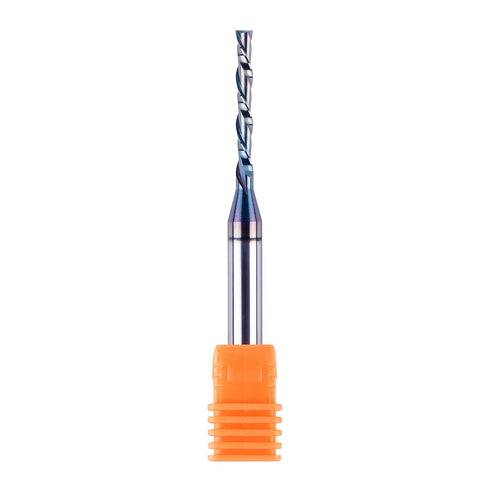 1/8 Inch 1/4 Inch 3 Inch SpeTool Spiral Downcut Router Bit Shank Extra Long with Extra Long Life Coating CNC Carbide