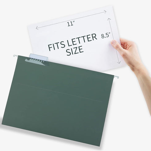 HERKKA Extra Capacity Hanging File Folders, 60 Pack, Reinforced Letter Size with Heavy Duty 3 Inch Expansion for Bulky