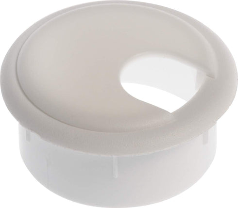 Hillman White Capped Computer Desk Grommet - Fits 1-3/4" Hole (59331)