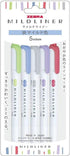 Zebra Mildliner WKT7-5C-NC-N, Astringent Mild Color Water-based, Set of 5 Colors
