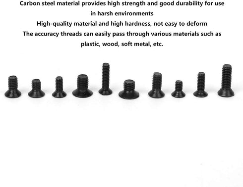 Carbon Steel Flat Head Machine Screw Bolt Assortment Sets, Fasteners with Box Optional for Electronics Industry