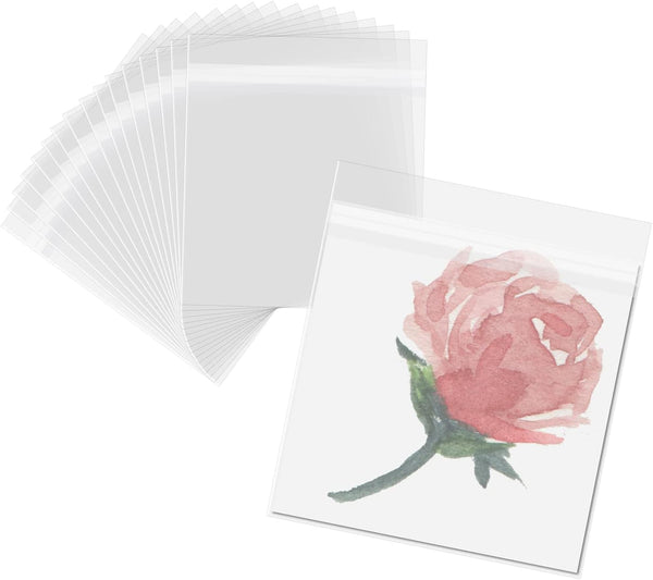 Mat Board Center, 100 Pack of 6 x 6 Crystal Clear Sleeves, Polypropylene Storage Bags