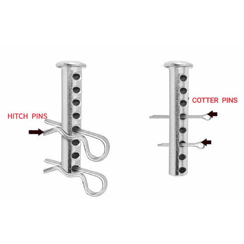 Heavy Duty Adjustable Clevis Pin Fastener Tool, Size 1/2 x 2inch Zinc Steel with 8 Holes & Matching R-Clip