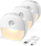 Lyridz Rechargeable Night Light, Motion Sensor Battery Nightlight, Mini Stick-on LED Closet