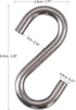 Heavy-Duty 304 Stainless Steel S Hooks - 3.3 Inch Hammock Swing Utility Hooks, Industrial Grade Quality, 4 Packs