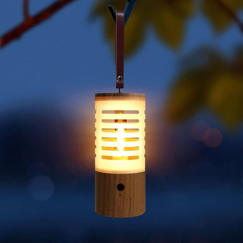 pazmia 1500mAh Dimming Portable Wooden Night Light Mini Stepless Warm White Light USB Rechargeable for Bedroom Baby