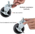 Caster Wheels Set of 4, 3" Locking Swivel Stem Casters with Brake, Rubber Casters with 360 Degree No Noise