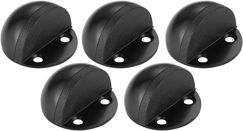 JQK Floor Door Stopper, Snowboard Hanger Storage, Stainless Steel Sound Dampening Door Stop Bumper, 5 Pack Black