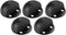 JQK Floor Door Stopper, Snowboard Hanger Storage, Stainless Steel Sound Dampening Door Stop Bumper, 5 Pack Black
