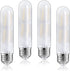 Dimmable T10 Frosted LED Tubular Bulb, 8W Warm White 2700K, E26 Base, 70 Watt Equivalent, 4 Pack for Desk Lamp