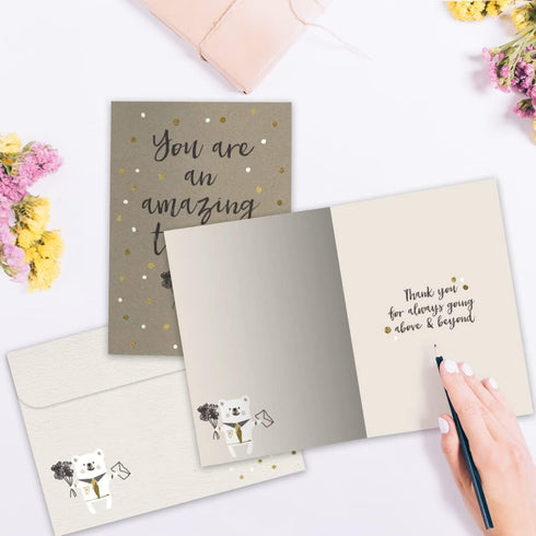 Tree-Free Greetings Teacher Appreciation Cards - 1 Card + Matching Envelopes, 100% Recycled Paper