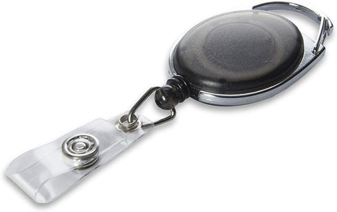 KeySmart Retractable Carabiner, Belt Clip Key Ring and Snap Badge Reel (1-Pack), Durable Badge Holder