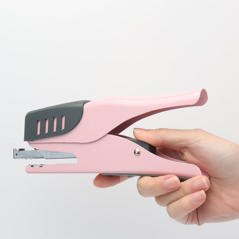 Hand Held Plier Pink Stapler - Heavy Duty, 25 Sheets Capacity, No Jam, for Home and Office Supplies