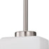 4 1-Light Edvivi Brushed Nickel Pendant Light, in. Mini Hanging Light Fixture with Square Shaped White Glass Shade