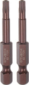 2pcs T20 Torx Bit 1/4" Hex Shank, 2" Length Magnetic Security Star Screwdriver Power Tool in Red