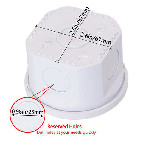 Junction Box, Zulkit Project Box with Reserved Holes IP55 Waterproof Dustproof Electrical Box ABS Plastic Project Enclosure White D3.1" x H2"