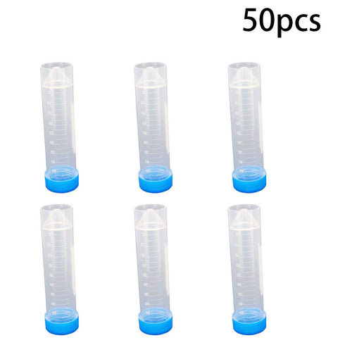 Othmro 50ml Conical Centrifuge Test Tubes, 50pcs with Random Color Screw Caps for Lab Use