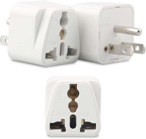 Europe to US Plug Adapter, 3 Pack UK to US Plug Adapter, Universal Travel Adapter for USA, Europe, Australia